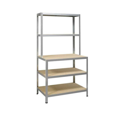  Etagère métal gris galvanisé strong work 5 tablettes l 100 x h 186 x p 60 cm  - Sanifer Tamatave