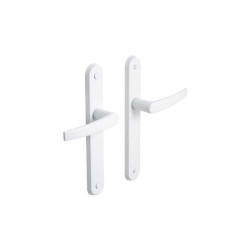  2 poignées de porte sans trou  acier blanc 195 mm Inspire  - Sanifer Tamatave