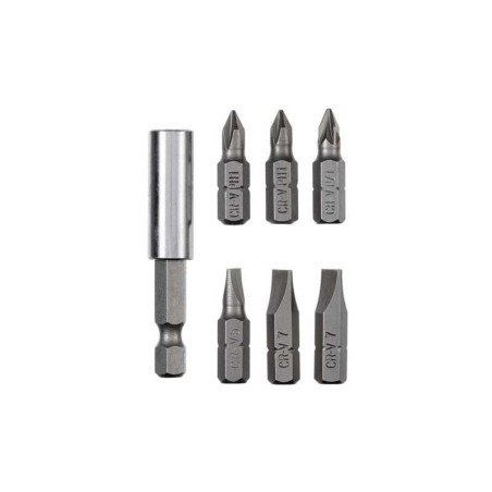  Lot de 6 embouts de vissage 25 mm pz1-ph1-sl5-sl7+ porte-embout  - Sanifer Tamatave