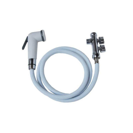 Kit hygiène WC douchette abs + flexible nylon + raccord 3 voies 12 x 17-15 x 21 mm  - Sanifer Tamatave