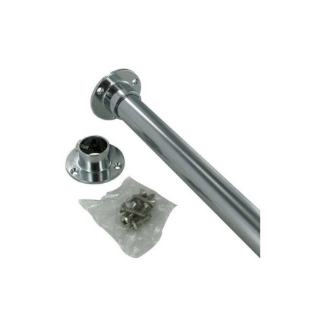  Kit barre de penderie extensible et supports diamètre  30 x 15 mm ovale chromé 0 9 m  - Sanifer Tamatave