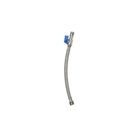  Robinet d'arrêt droit mâle - femelle 12 x 17 mm + flexible 30 cm  - Sanifer Tamatave
