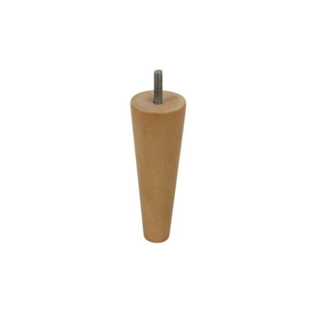 Pied de meuble conique fixe hê tre brut blanc - beige - naturels 15 cm  - Sanifer Tamatave