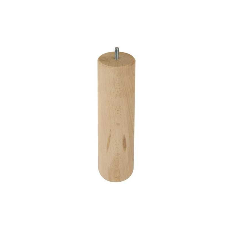  Pied de lit - sommier cylindrique fixe hê tre brut blanc - beige- naturels 25cm  - Sanifer Tamatave