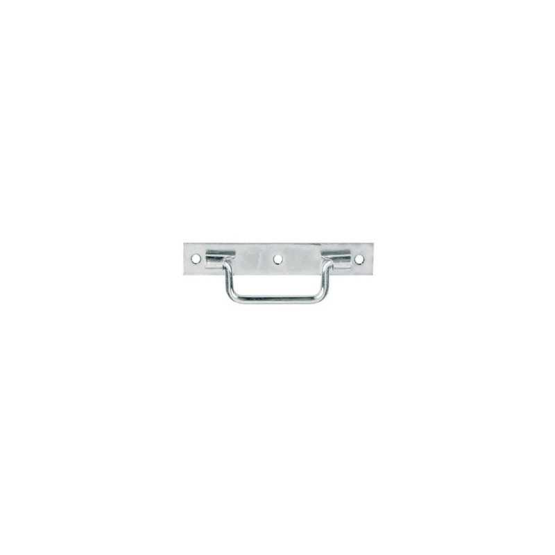  Poignée sur platine à bout carré l 120 acier zingué blanc  - Sanifer Tamatave