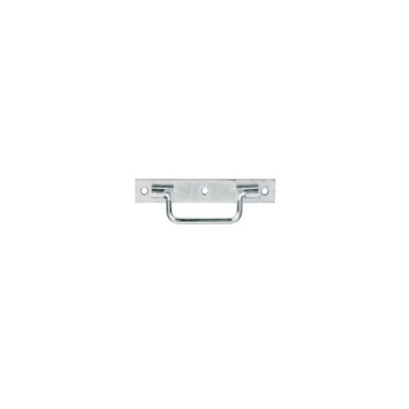  Poignée sur platine à bout carré l 120 acier zingué blanc  - Sanifer Tamatave