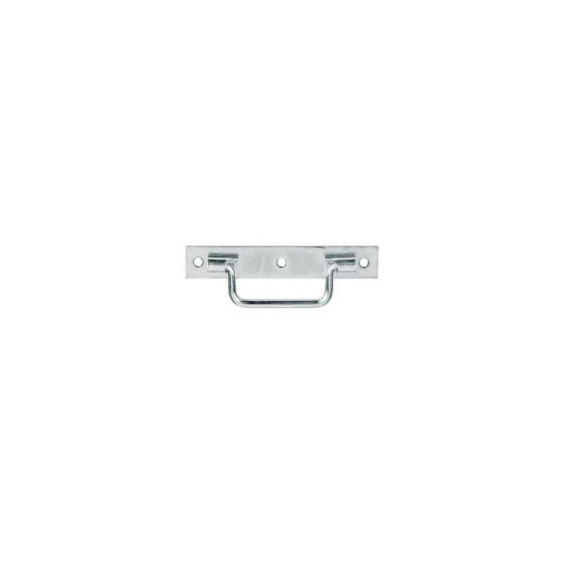  Poignée sur platine à bout carré l 140 acier zingué blanc  - Sanifer Tamatave