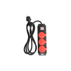  Multiprise filaire 3 prises noir - rouge 2m lexman  - Sanifer Tamatave