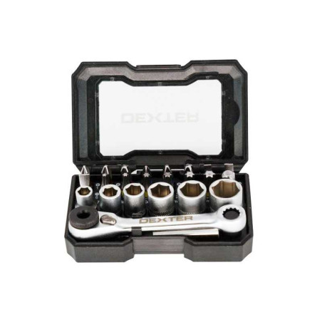 Coffret de douilles 6 pans+mini-cliquet+embout en acier chrome vanadium Dexter  - Sanifer Tamatave