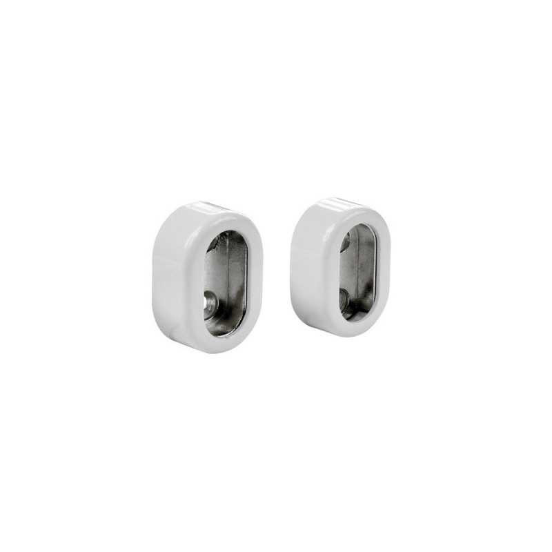 Lot de 2 support de barre de penderie d30 x 15 mm ovale blanc 28 94 m  - Sanifer Tamatave