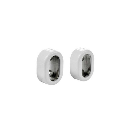  Lot de 2 support de barre de penderie d30 x 15 mm ovale blanc 28 94 m  - Sanifer Tamatave