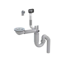  Ensemble vidage complet gain de place pour évier 1 cuve diamètre  80 mm  - Sanifer Tamatave
