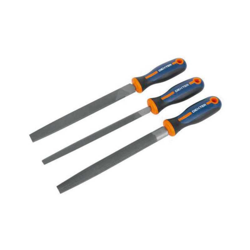  Lot de 3 limes assortiment mi-douce 200 mm Dexter  - Sanifer Tamatave