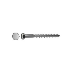  Lot de 50 vis acier tête 6 pans diamètre 6 mm x l.50 mm Standers  - Sanifer Tamatave