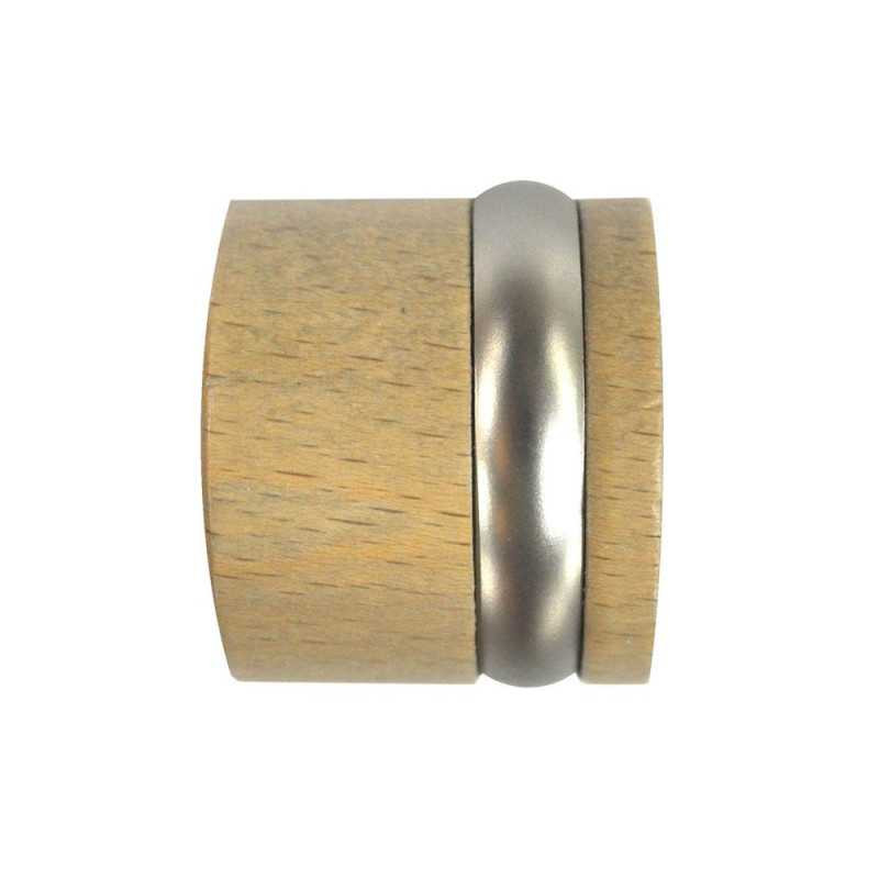  Lot de 2 embouts bouchon design chêne clair naturel diamètre 28 mm  - Sanifer Tamatave