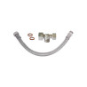  Kit robinet d'arrêt WC + flexible + joint laiton nickelé  - Sanifer Tamatave