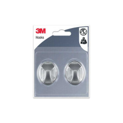  Lot de 2 crochets adhésif 3m argent 0 6 kg  - Sanifer Tamatave