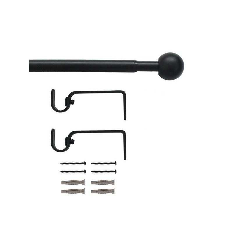 Kit de tringle a rideau Ball Diam.13/16  mm Noir fonce 120-210 cm INSPIRE - Sanifer Tamatave