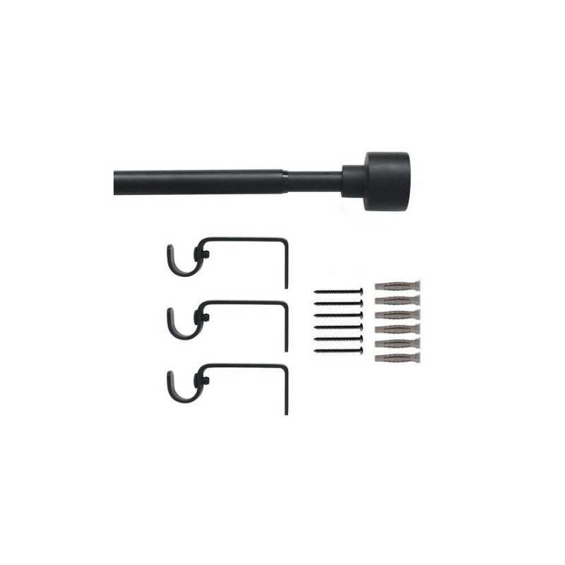  Kit de tringle à rideau duplo diamètre 16 mm noir fonce 160-300 cm  - Sanifer Tamatave