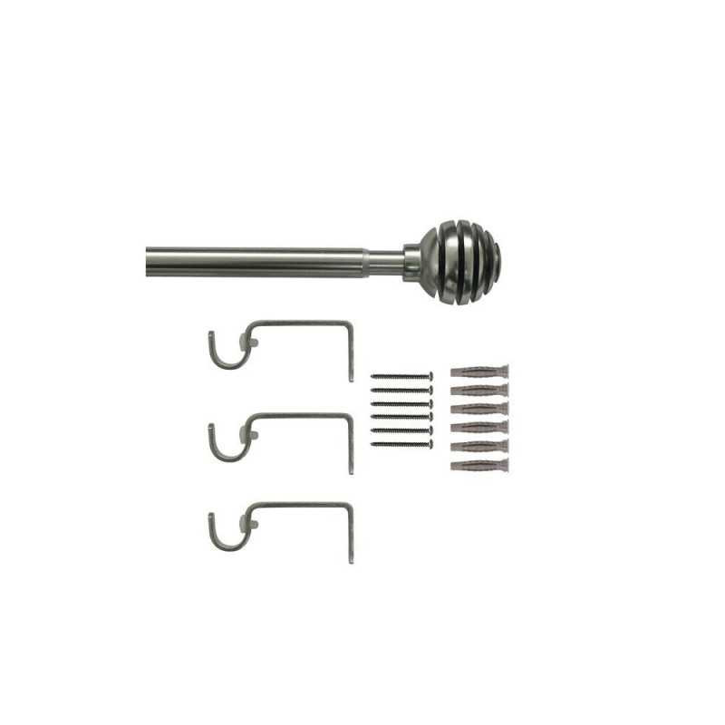 Kit de tringle à  rideau elip diamètre 16-19 mm acier mat 160-300 cm  - Sanifer Tamatave