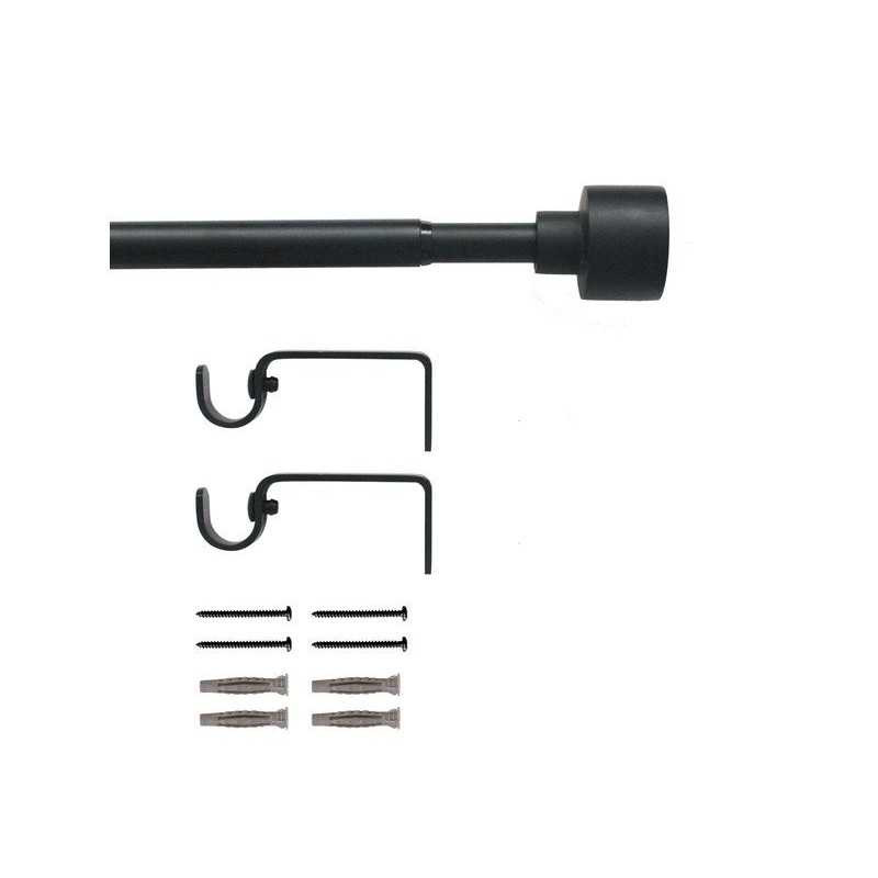 Kit de tringle a rideau duplo diamètre 16 mm noir fonce 120-210 cm INSPIRE - Sanifer Tamatave