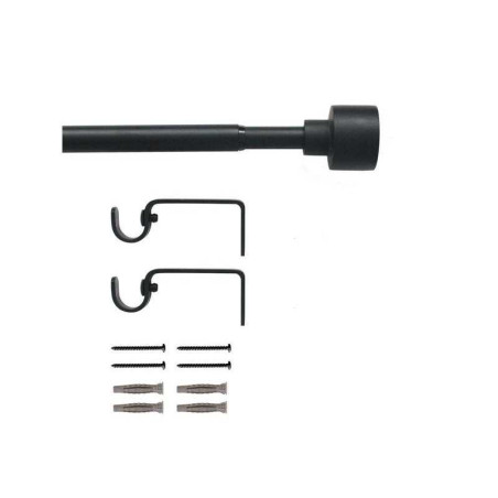 Kit de tringle a rideau duplo diamètre 16 mm noir fonce 120-210 cm INSPIRE - Sanifer Tamatave