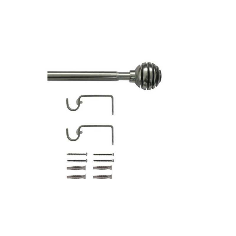 Kit de tringle à  rideau elip diamètre 16-19 mm nickel mat 120-210 cm  - Sanifer Tamatave