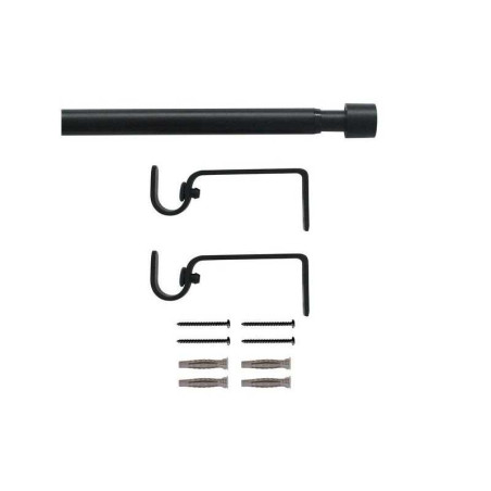 Kit de tringle à rideau cap diamètre 13-16 mm noir fonce 120-210 cm  - Sanifer Tamatave
