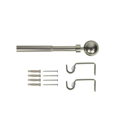  Kit de tringle à  rideau ball diamètre 19 mm nickel mat 120-210 cm  - Sanifer Tamatave