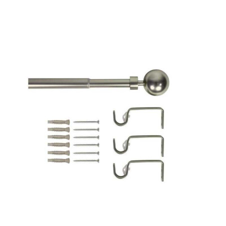  Kit de tringle à  rideau ball diamètre 19 mm nickel mat 160-300 cm  - Sanifer Tamatave
