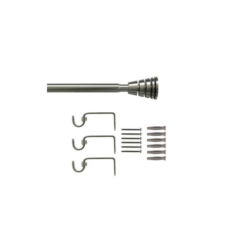  Kit de tringle à rideau diamètre 16 mm nickel mat 160-300 cm  - Sanifer Tamatave