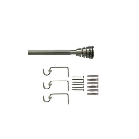  Kit de tringle à rideau diamètre 16 mm nickel mat 160-300 cm  - Sanifer Tamatave