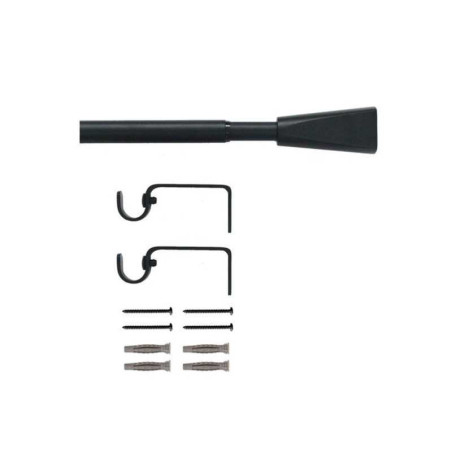  Kit de tringle à  rideau pommel diamètre 16-19 mm noir mat 120-210 cm INSPIRE - Sanifer Tamatave