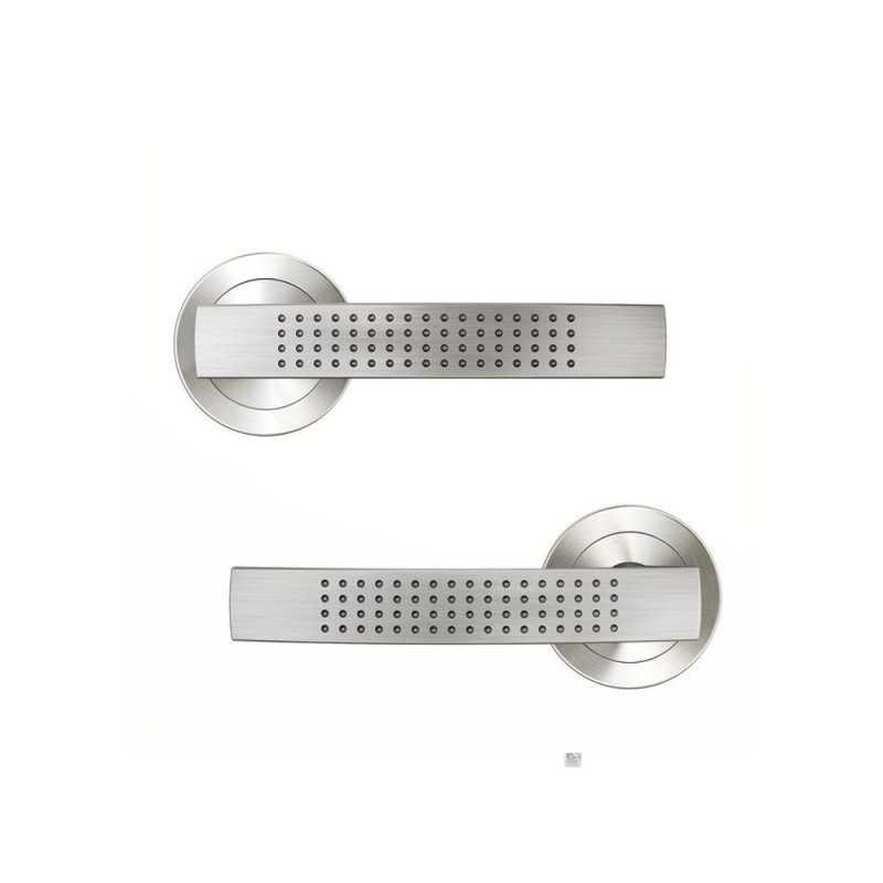 Ensemble de porte sur rosace louna  ncikel satiné sans trou INSPIRE - Sanifer Tamatave