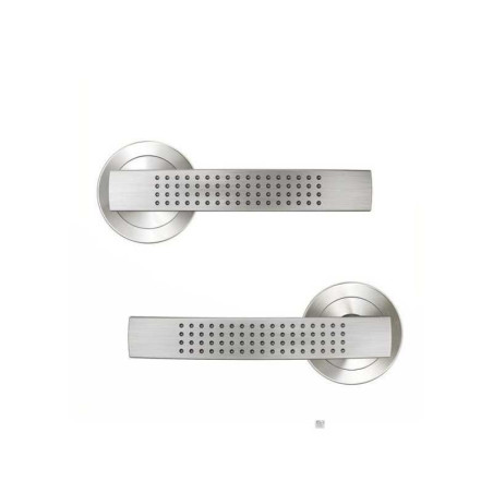 Ensemble de porte sur rosace louna  ncikel satiné sans trou INSPIRE - Sanifer Tamatave