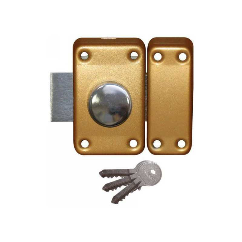  Verrou bouton - cylindre city à 5 goupilles l 40 mm bronze STANDERS - Sanifer Tamatave
