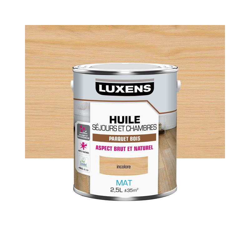  Huile parquet sejours et chambres luxens incolore mat 2 5 l LUXENS - Sanifer Tamatave