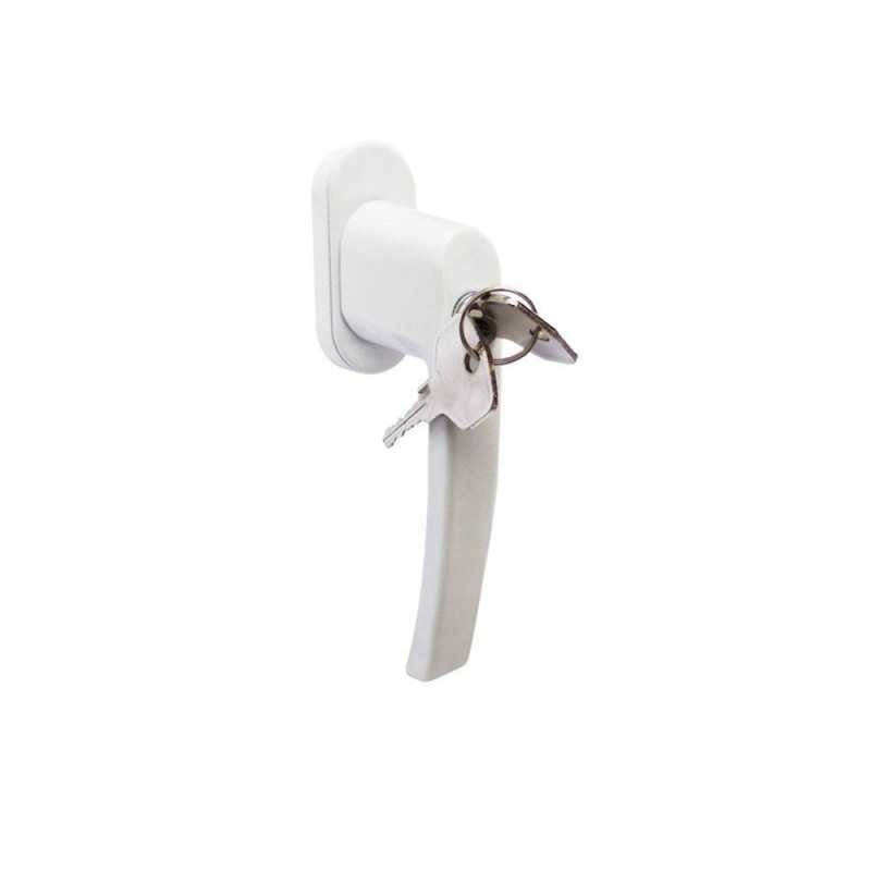  Poignee de fenetre a cle acbat keys aluminium mat blanc  - Sanifer Tamatave