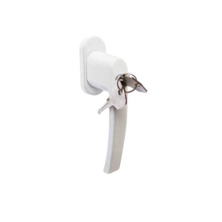  Poignee de fenetre a cle acbat keys aluminium mat blanc  - Sanifer Tamatave