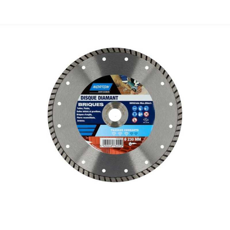 Disque diamant courant segmenté pour brique diamètre  230 mm NORTON - Sanifer Tamatave