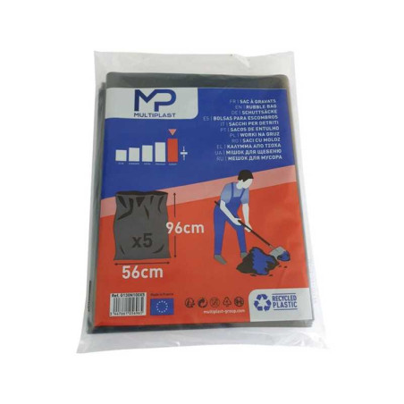  Sacs à gravats multiplast h 96 x l 56 cm x ep 130 micron noir  - Sanifer Tamatave
