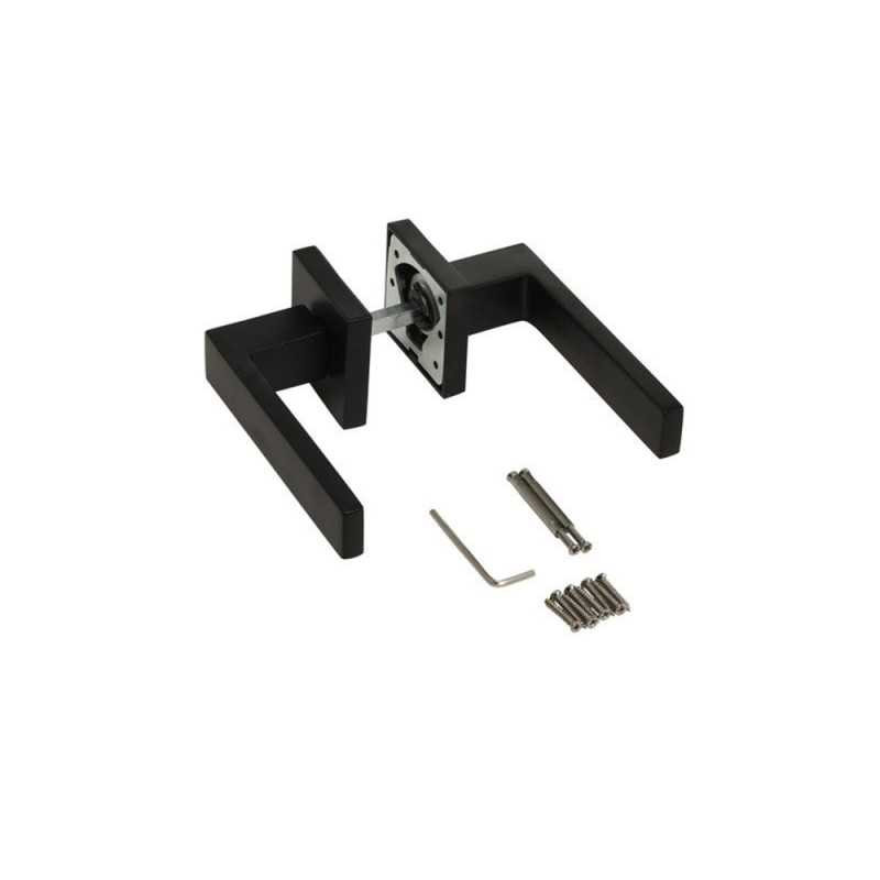  Ensemble de porte sur rosace abby  noir mat sans trou INSPIRE - Sanifer Tamatave