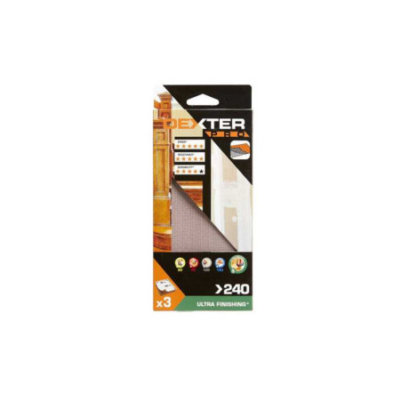 Lot de 3 patins abrasifs pro 93x185 mm grains 240 DEXTER PRO - Sanifer Tamatave