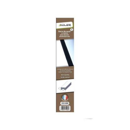  Barre de seuil pour porte de douche noir mat 120 cm  - Sanifer Tamatave