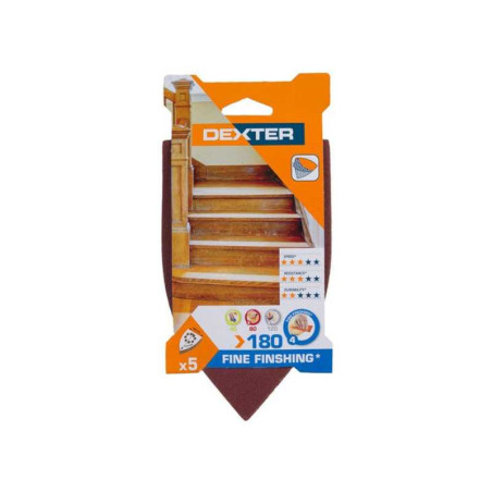  Lot de 5 patins abrasifs  105 x 175 mm grains 180 DEXTER - Sanifer Tamatave
