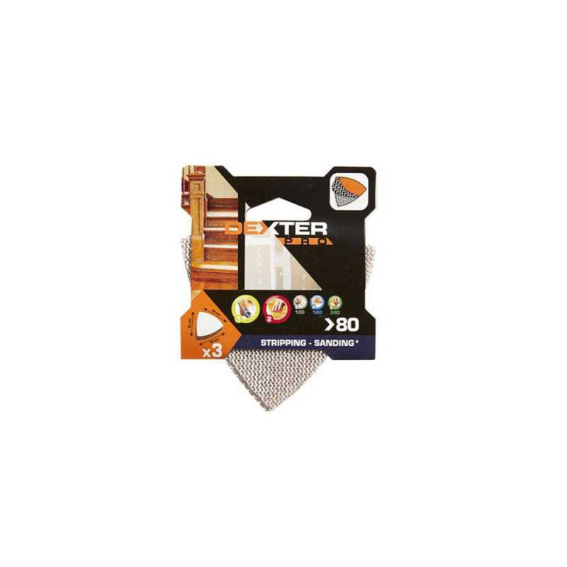  Lot de 3 patins abrasifs pro 93x93 mm grains 80 DEXTER PRO - Sanifer Tamatave