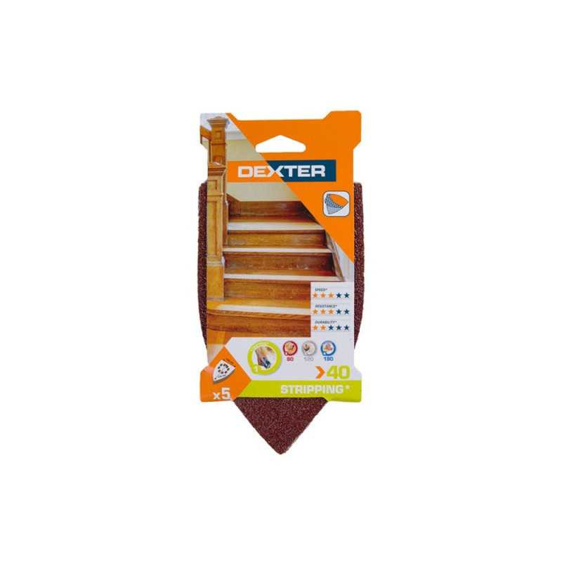  Lot de 5 patins abrasifs  105 x 175 mm grains 40 DEXTER - Sanifer Tamatave
