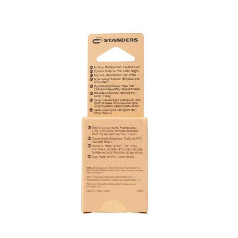  Lot de 4 embouts enveloppant plastique noir 18mm STANDERS - Sanifer Tamatave