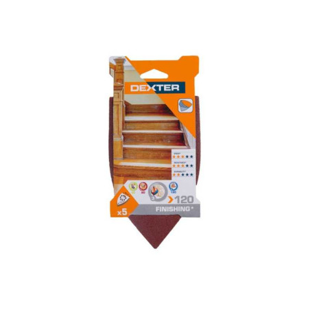  Lot de 5 patins abrasifs  93 x 93 mm grains 120 DEXTER - Sanifer Tamatave
