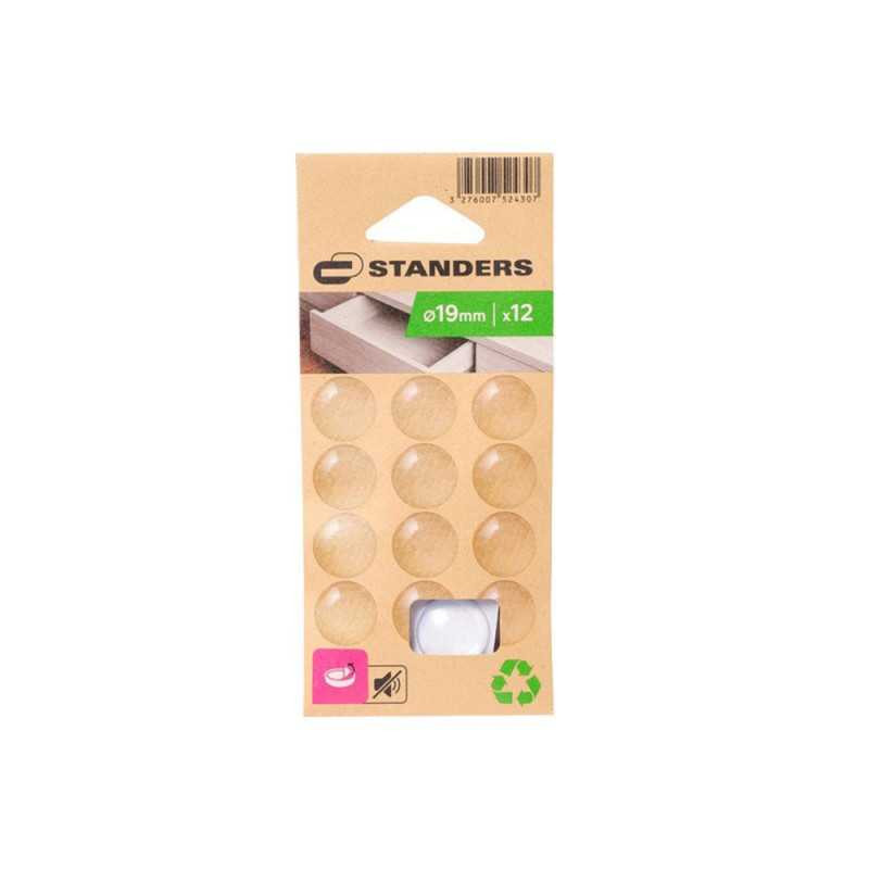  Lot 12 domes antigliss+adhésif transparent 19mm STANDERS - Sanifer Tamatave